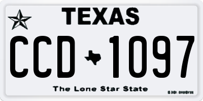 TX license plate CCD1097