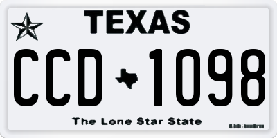 TX license plate CCD1098