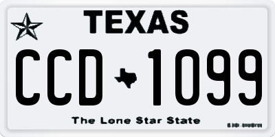 TX license plate CCD1099