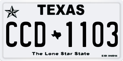 TX license plate CCD1103