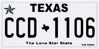 TX license plate CCD1106