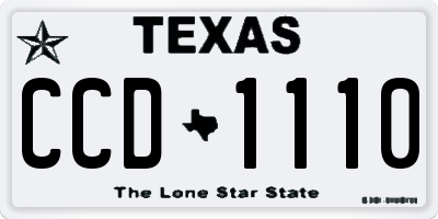 TX license plate CCD1110