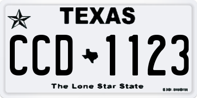 TX license plate CCD1123