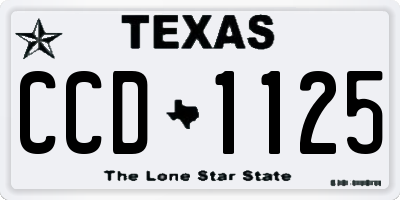 TX license plate CCD1125