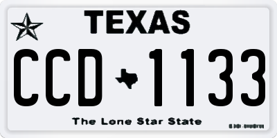 TX license plate CCD1133