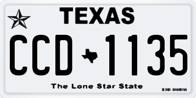 TX license plate CCD1135
