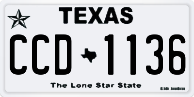 TX license plate CCD1136