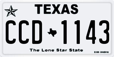 TX license plate CCD1143