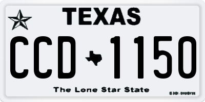 TX license plate CCD1150