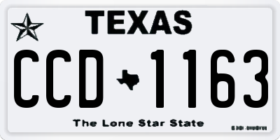 TX license plate CCD1163