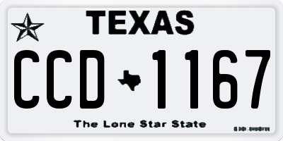 TX license plate CCD1167