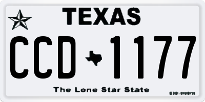 TX license plate CCD1177