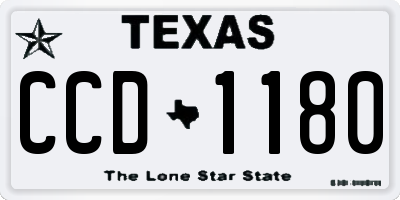 TX license plate CCD1180