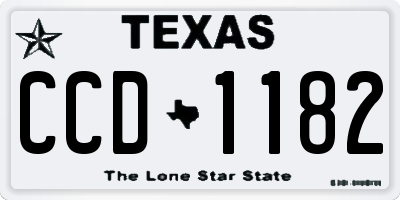 TX license plate CCD1182