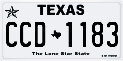 TX license plate CCD1183