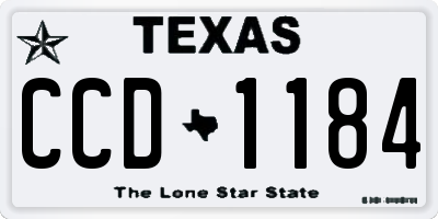 TX license plate CCD1184