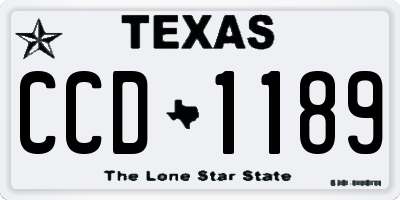 TX license plate CCD1189