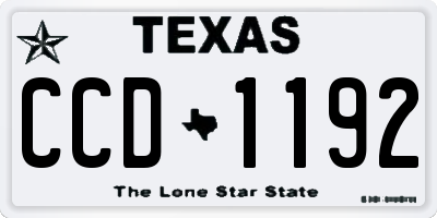 TX license plate CCD1192