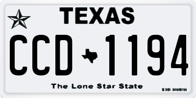TX license plate CCD1194