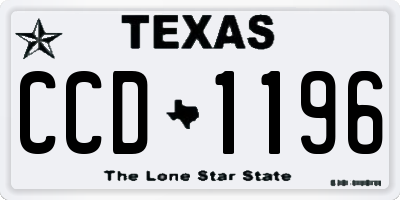 TX license plate CCD1196