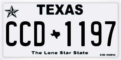 TX license plate CCD1197