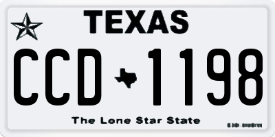 TX license plate CCD1198