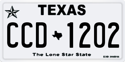 TX license plate CCD1202