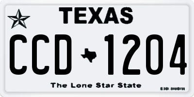 TX license plate CCD1204