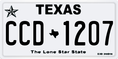 TX license plate CCD1207