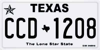 TX license plate CCD1208