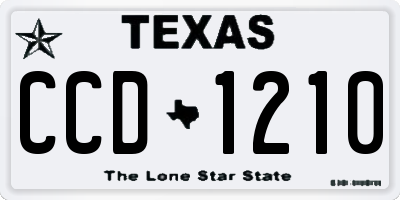 TX license plate CCD1210