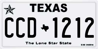 TX license plate CCD1212