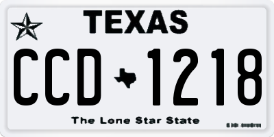 TX license plate CCD1218