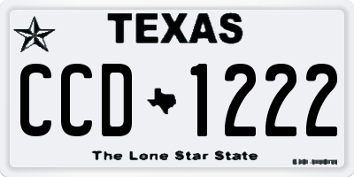 TX license plate CCD1222