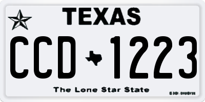 TX license plate CCD1223