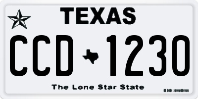TX license plate CCD1230