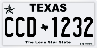 TX license plate CCD1232