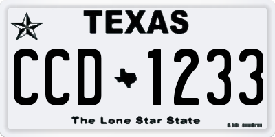 TX license plate CCD1233
