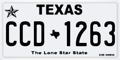 TX license plate CCD1263