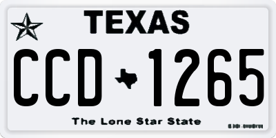 TX license plate CCD1265