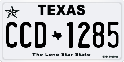 TX license plate CCD1285