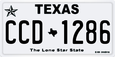 TX license plate CCD1286