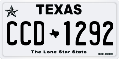TX license plate CCD1292