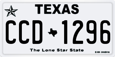 TX license plate CCD1296