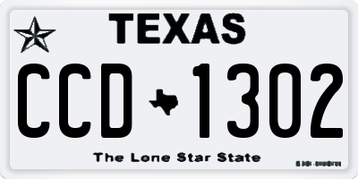 TX license plate CCD1302