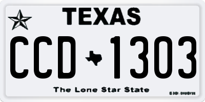 TX license plate CCD1303