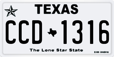 TX license plate CCD1316