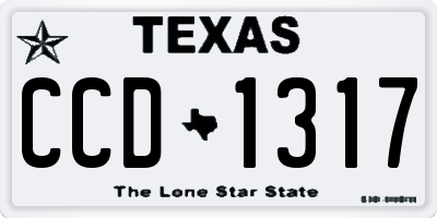 TX license plate CCD1317