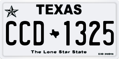 TX license plate CCD1325