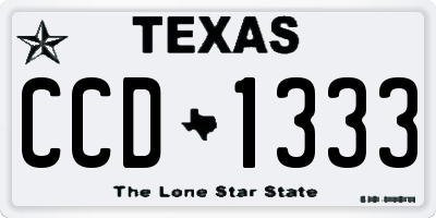 TX license plate CCD1333